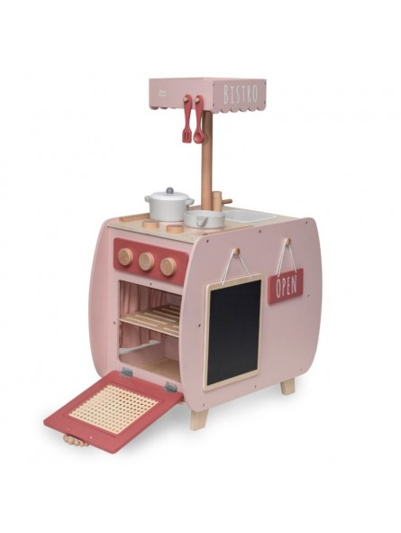 GOPLUS Cuisine en Bois Enfant avec 3 Hauteurs Réglables, 2 Cuisinières